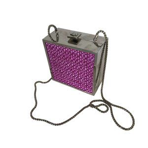 Henri Bendel Purse Magenta Party Box Bag Contemporary Accessories